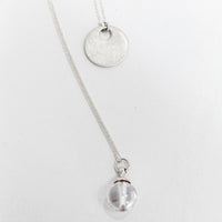 Moon and Clear Sphere Two-Piece Necklace