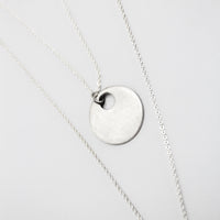 Moon and Clear Sphere Two-Piece Necklace