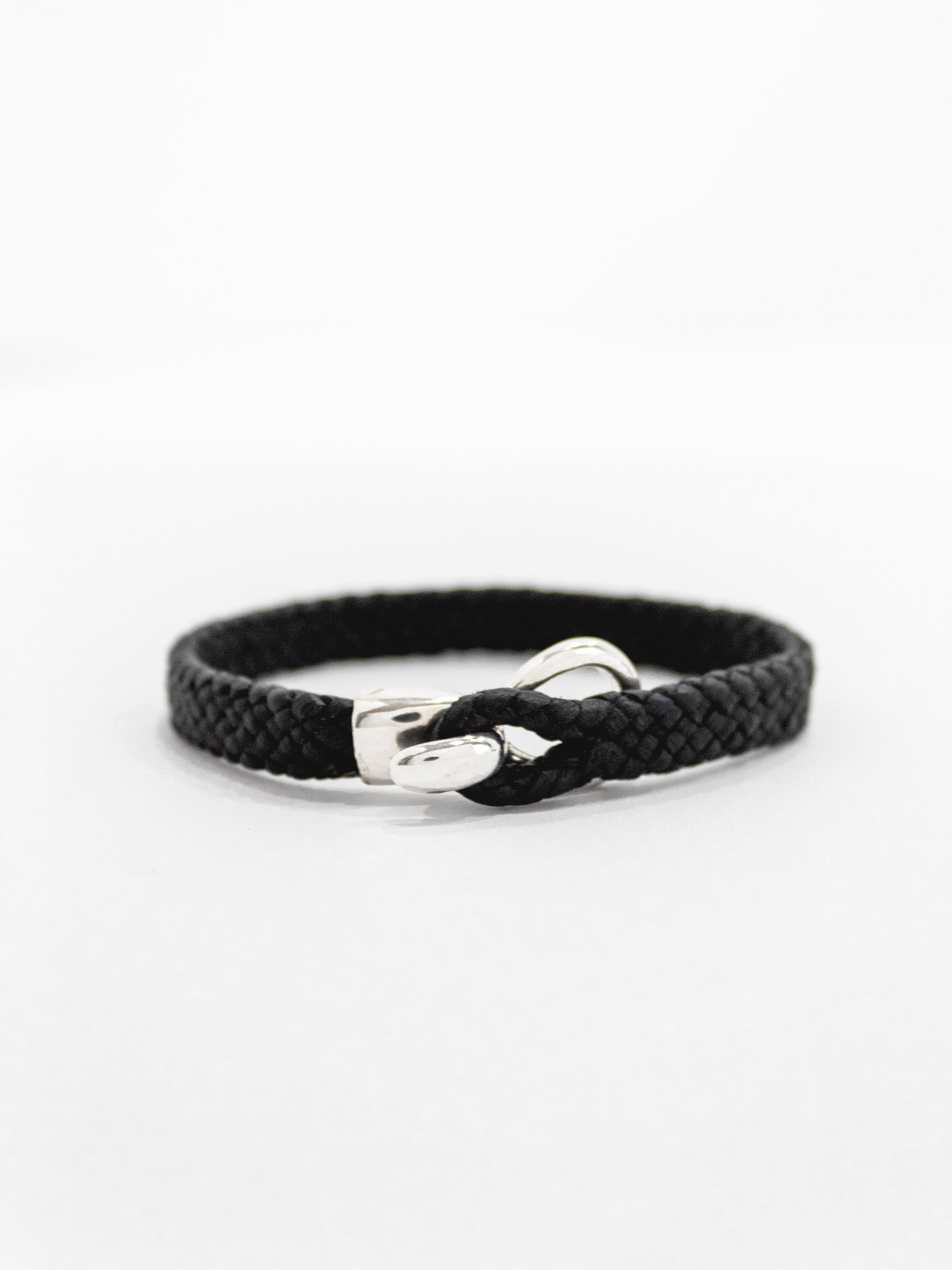 Silver Hook Braided Leather Bracelet – Lionsheart LA