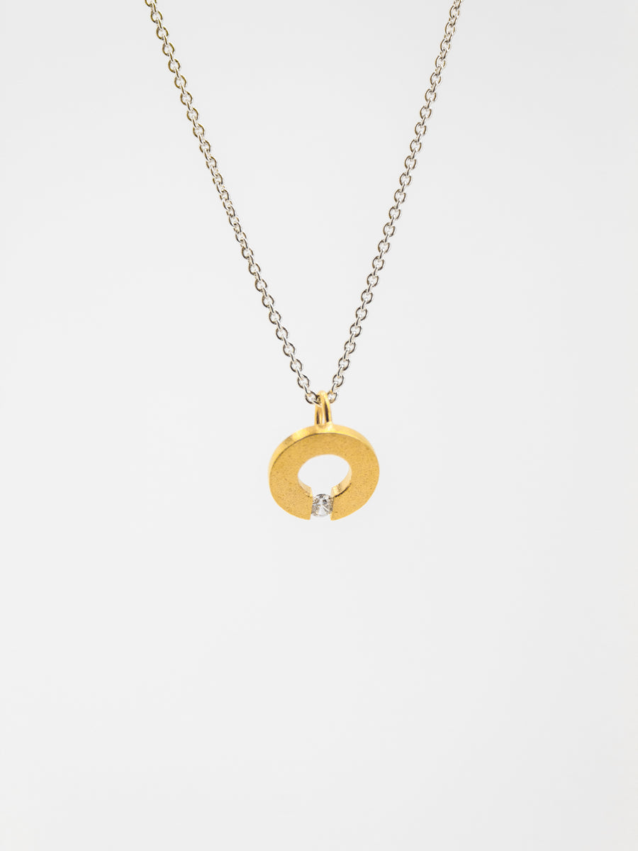Gold Dipped Circle Necklace