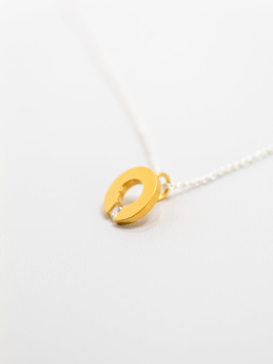 Gold Dipped Circle Necklace