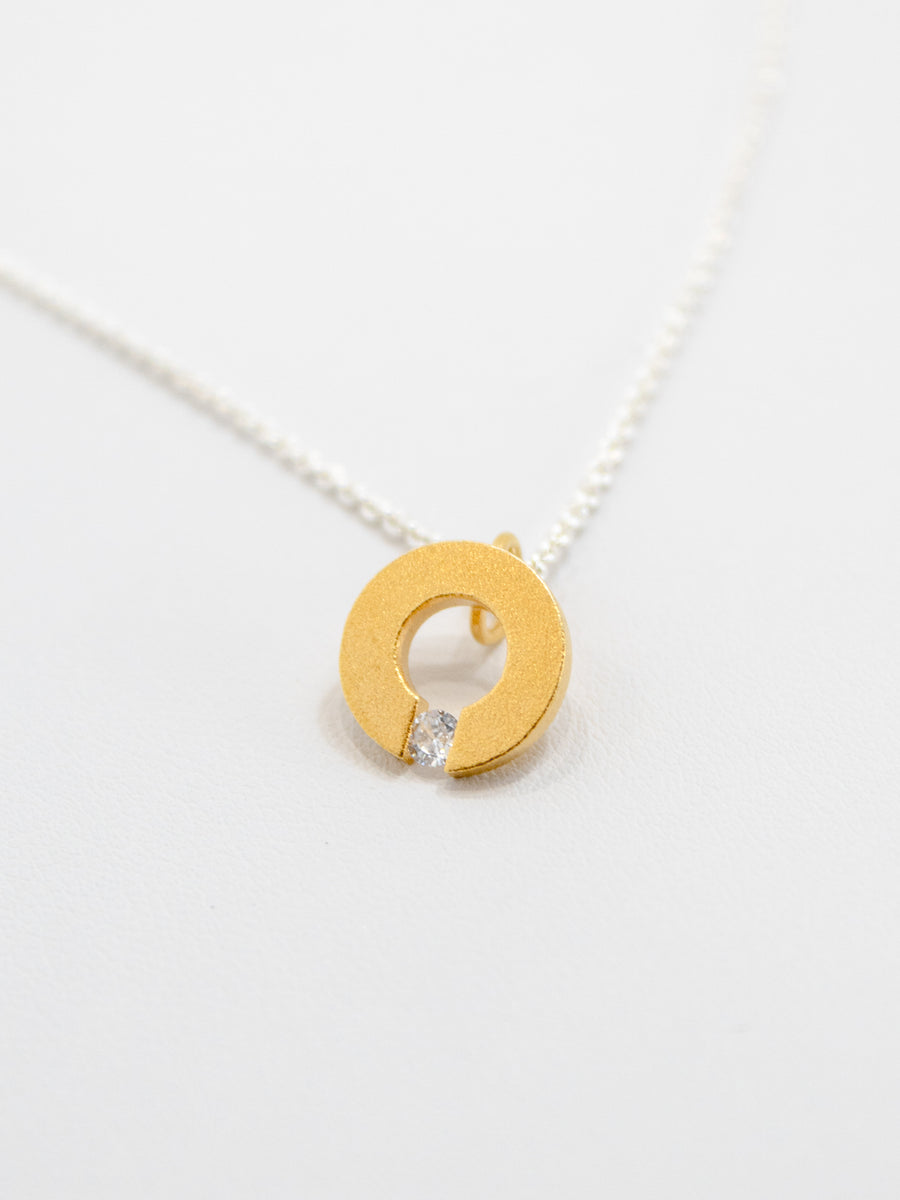 Gold Dipped Circle Necklace