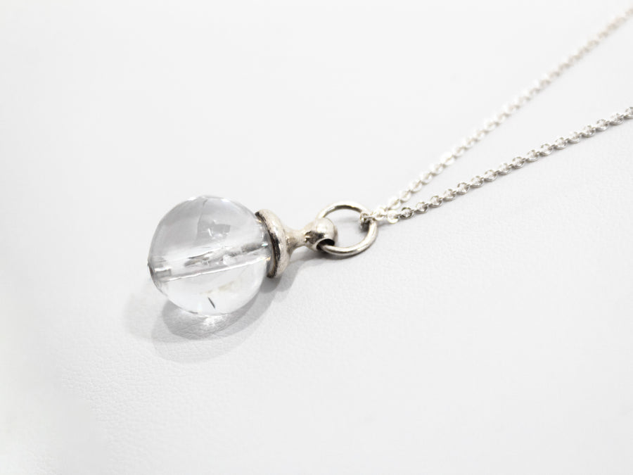 Moon and Clear Sphere Two-Piece Necklace