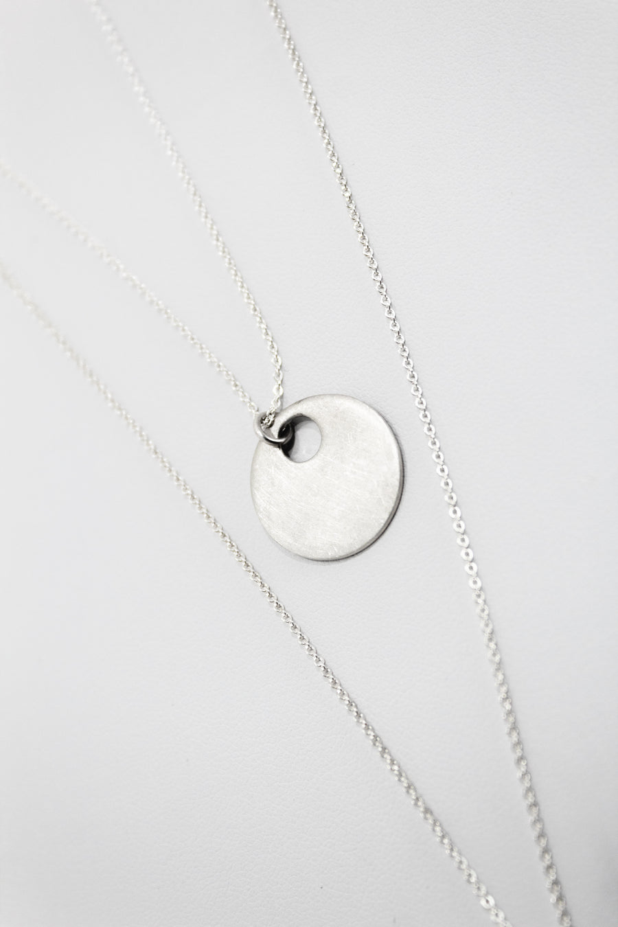 Moon and Clear Sphere Two-Piece Necklace