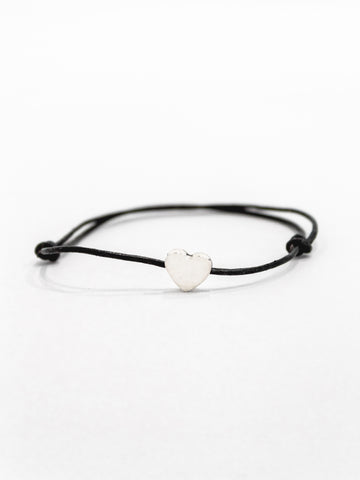 Solitaire Heart Leather Bracelet