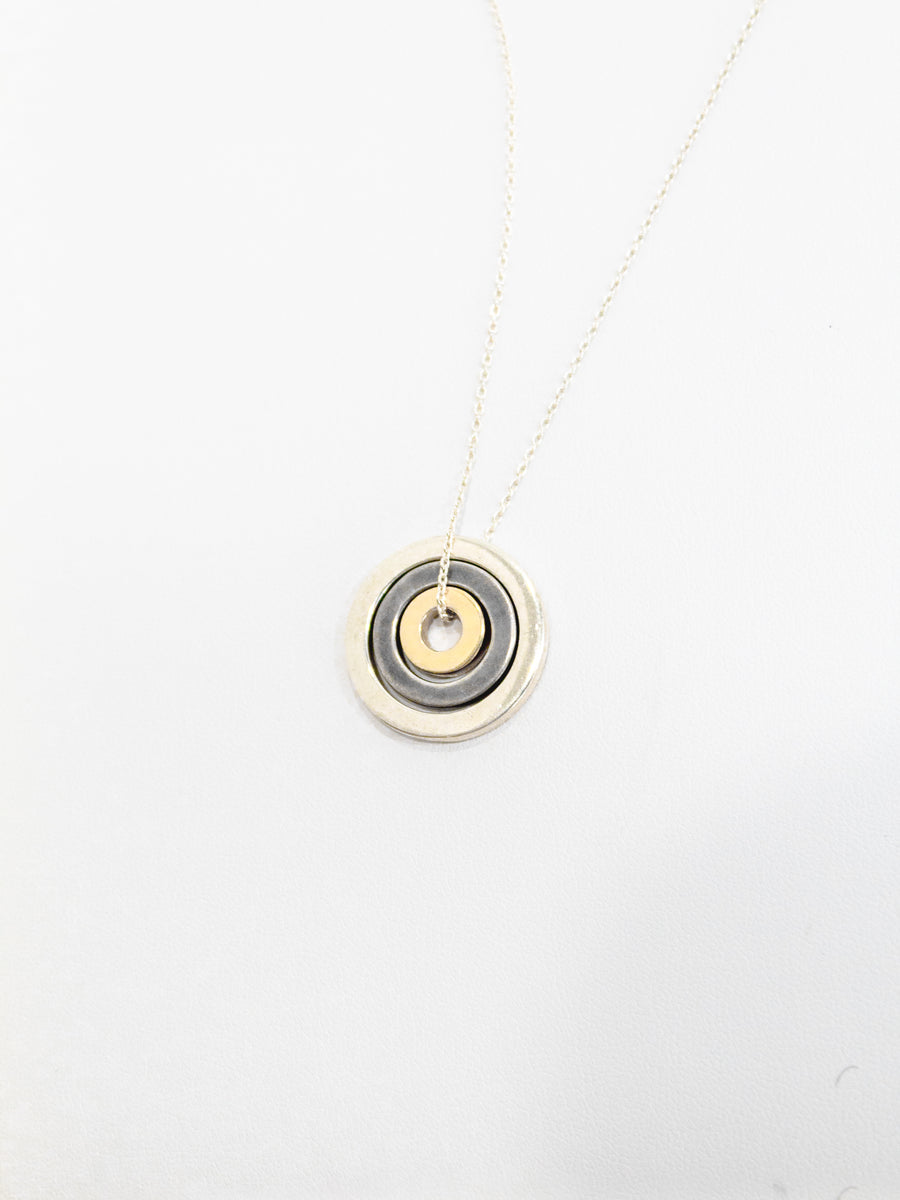 Tri-Color Three Ring Necklace